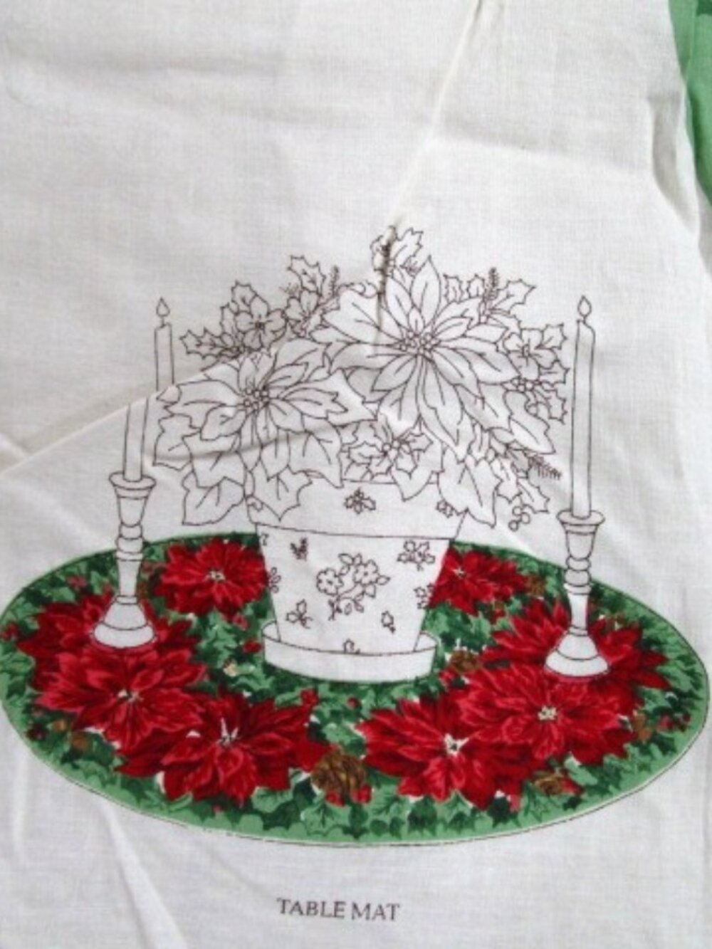 Poinsettia Wreath Sewing Panel Christmas Tree Mini Tree Skirt DIY